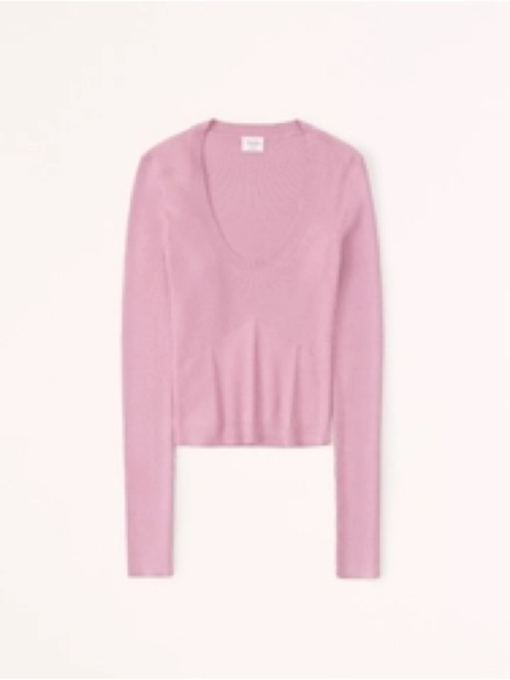 Abercrombie & Fitch Light Pink Scoop-Neck Cropped Sweater